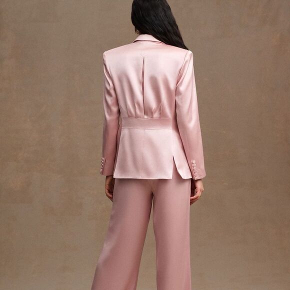 Ronny Kobo x Anthropologie Vivv Satin Blazer - Picture 3 of 8